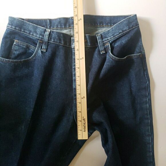 Wrangler Blues WB101AD Size 12 x 34 Relaxed Fit Blue Jeans Dark Wash Women's - Picture 8 of 13